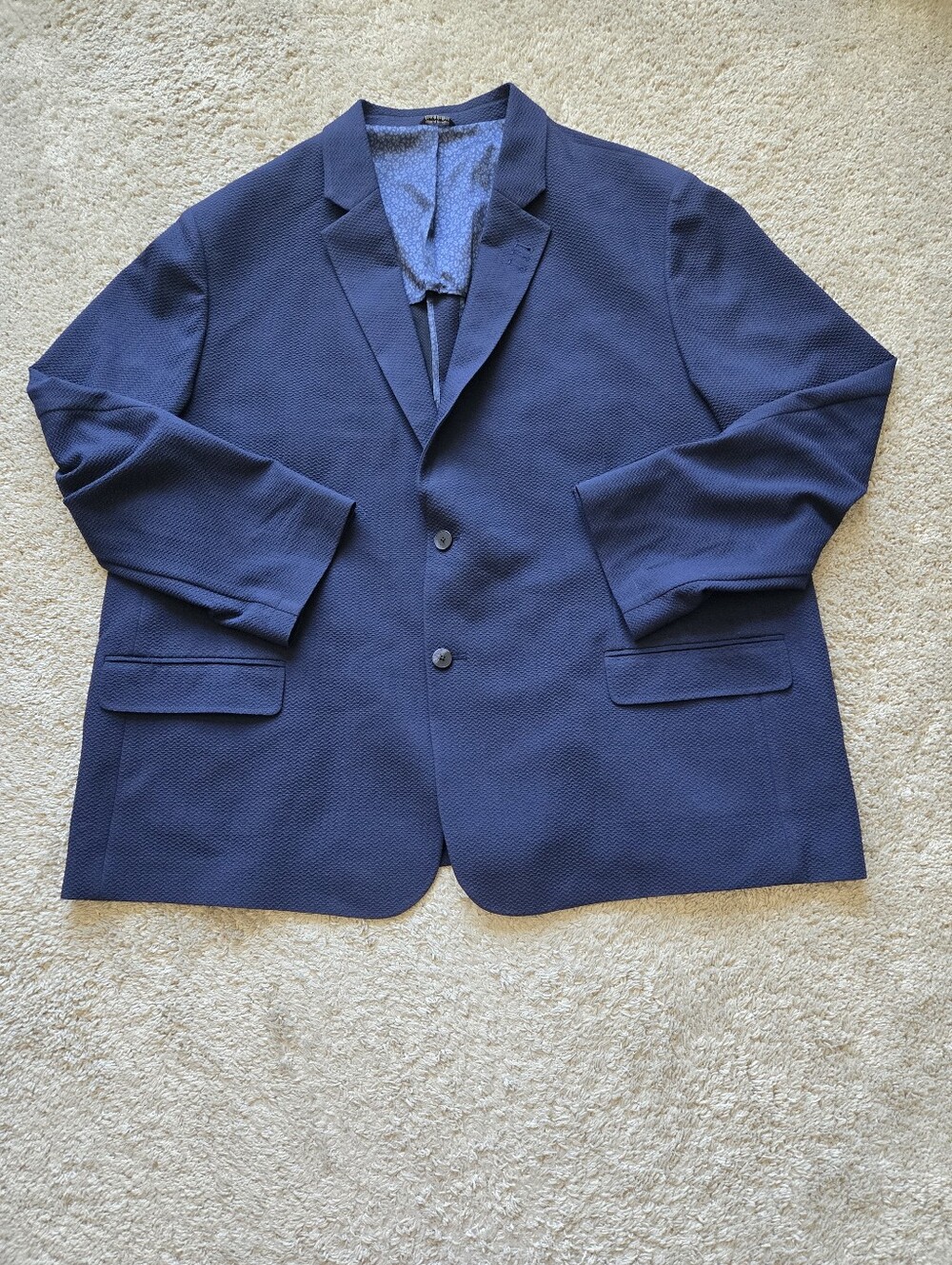 Synrgy Blazer Jacket Sport Coat Mens 3XLT Blue Textured